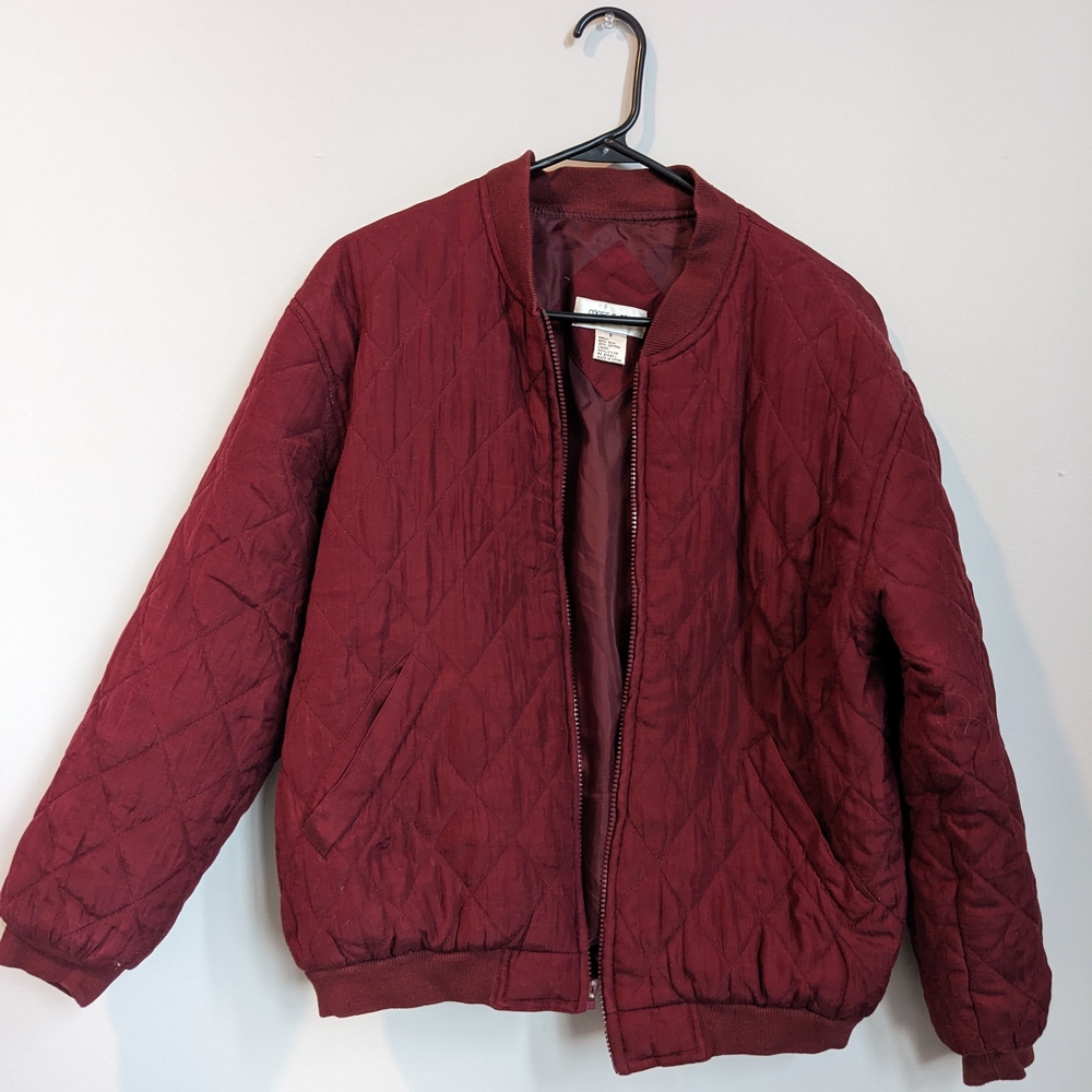 Women's Quilted Burgundy Jacket